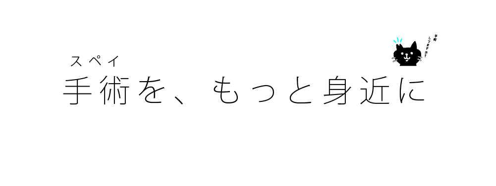 手術をもっと身近にという理念を表現したにじのはしスペイクリニックのメッセージ画像